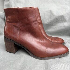 Enzo Angiolini Size 9.5 Ankle Boots Konak Shoes Leather Brown Red Jizelle